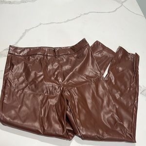 Leather Brown Pants